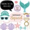 Big Dot of Happiness Trading The Tail For A Veil - Mermaid Bachelorette Party or Bridal Shower Photo Booth Props Kit - 20 Count